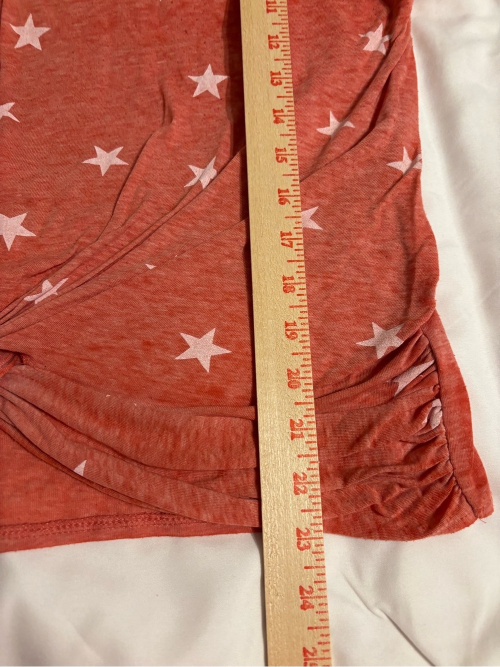 Lucky Brand Large Coral Star Print Twist Front Short Sleeve Tee Top - Picture 5 of 8